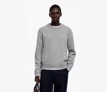Pullover Aus Schwerem Wollstrick -Grau