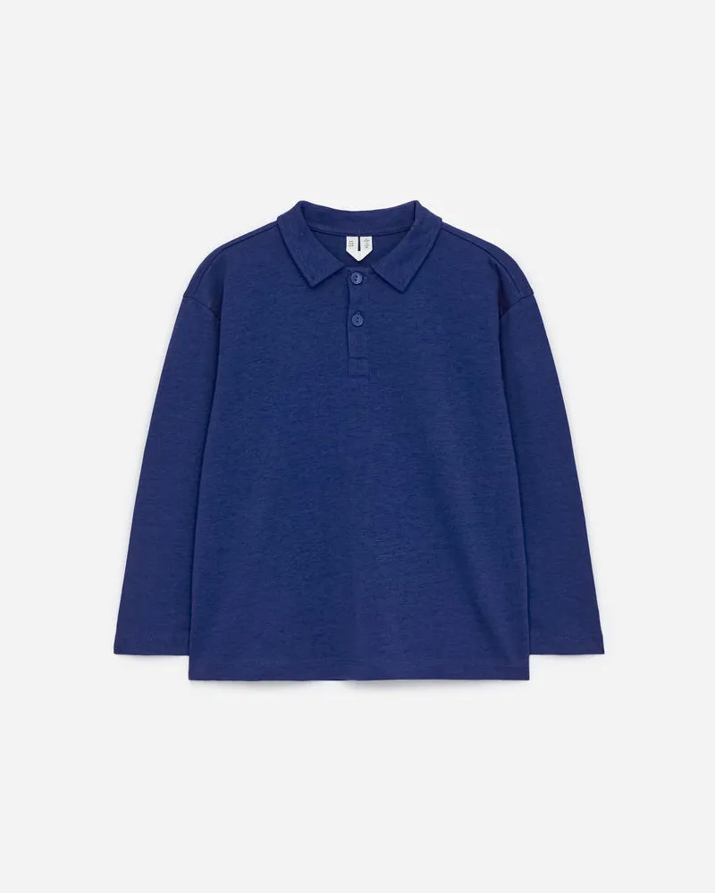 Arket Langärmliges Poloshirt - Blau Knallblau