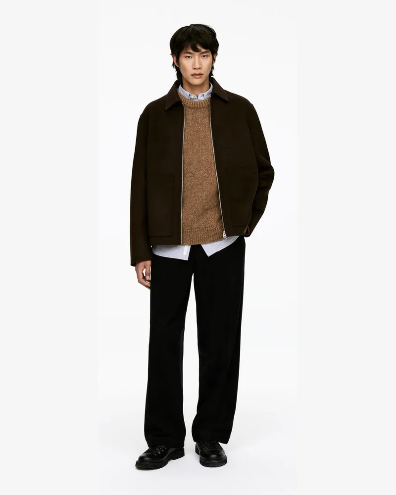 Arket Doubleface-Jacke Aus Wollmischung -Braun Braun