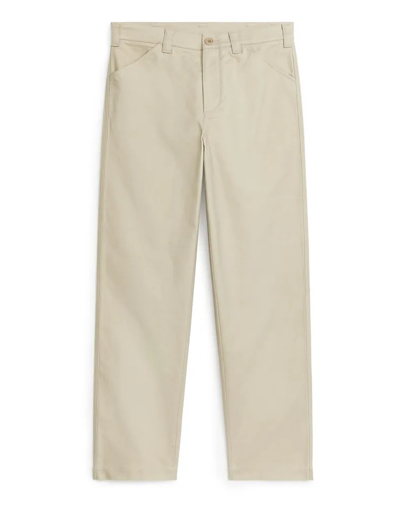 Arket Hose aus Baumwoll-Moleskin-Twill Beige