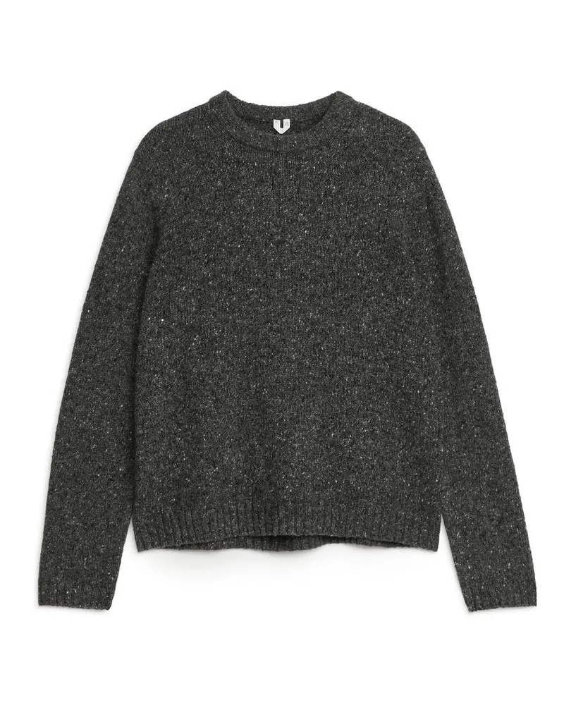 Arket Pullover Aus Einer Mischung Aus Wolle Und Alpaka - Grau Dunkelgrau