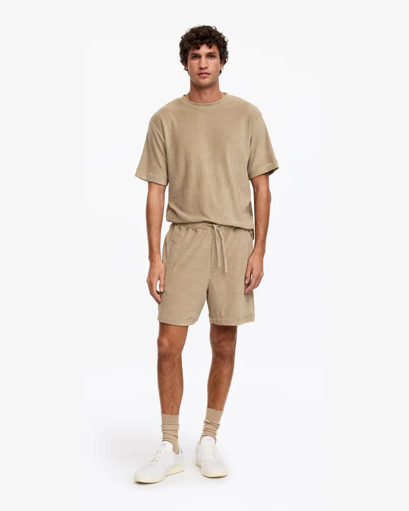 Arket Shorts Aus Baumwollfrottee -Beige Beige