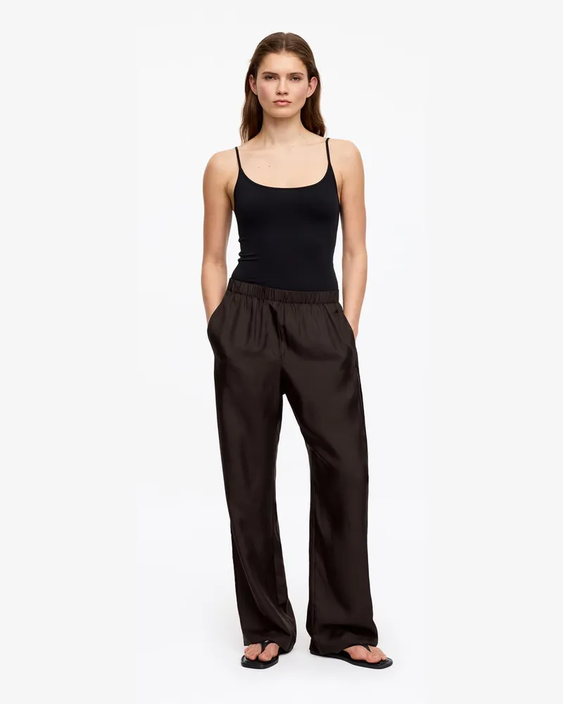 Arket Hose Aus Seidentwill -Braun Braun