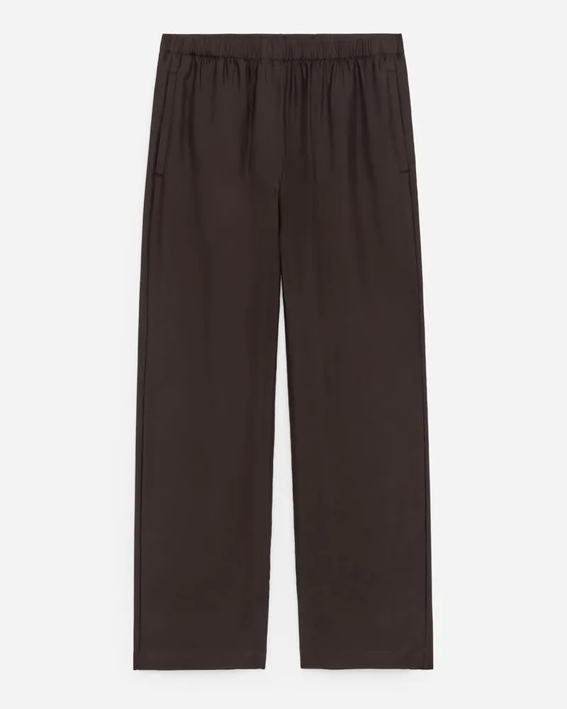 Arket Hose Aus Seidentwill -Braun Braun