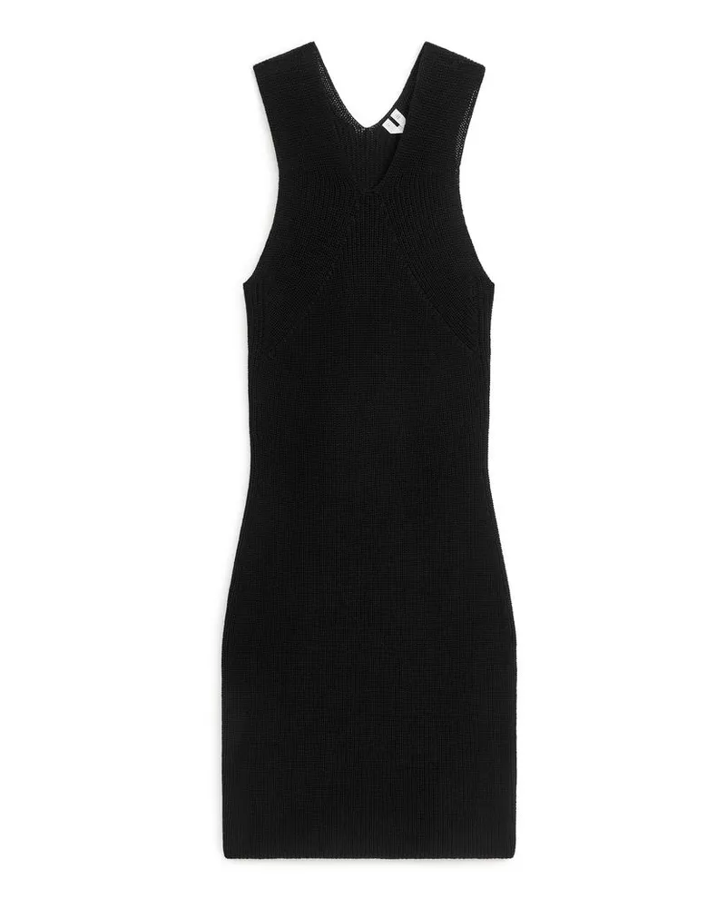 Arket Strickkleid Aus Baumwolle - Schwarz Schwarz