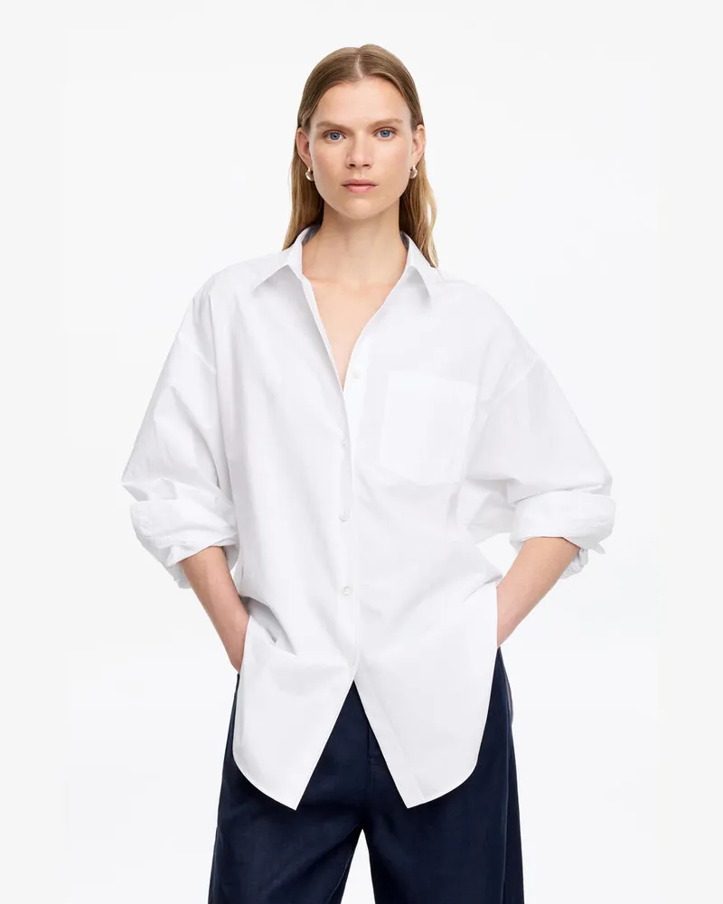 Arket Oversize-Hemd Mit Dolman-Ärmeln -Weiß Weiß