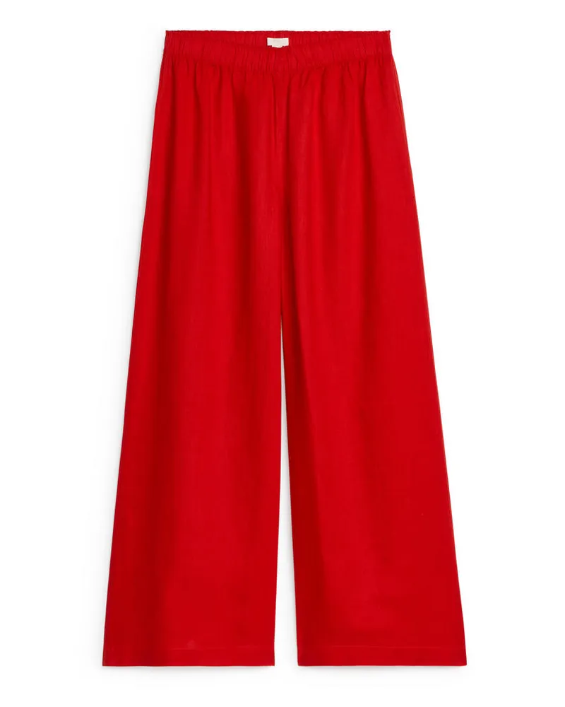 Arket Weite Leinenhose - Rot Rot
