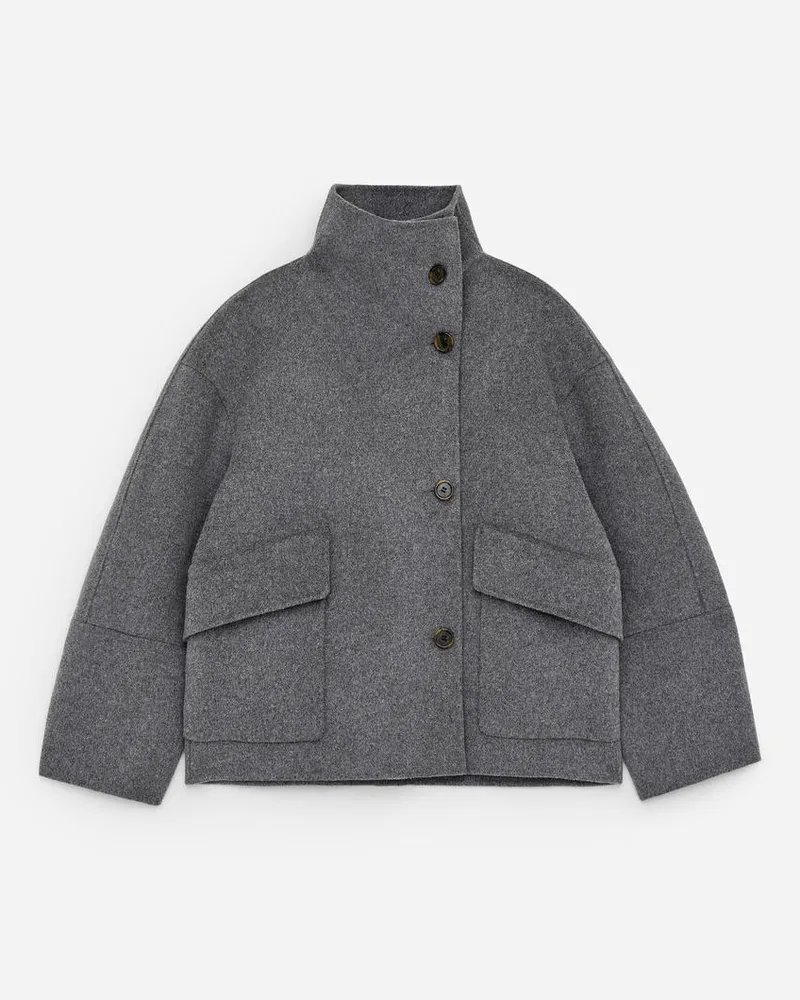 Arket Doubleface-Jacke Aus Wollmischung - Grau Graumeliert