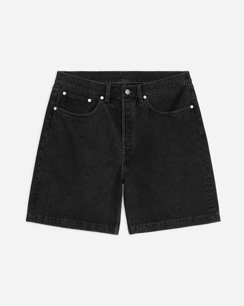 Arket Lockere Jeansshorts -Schwarz Schwarz