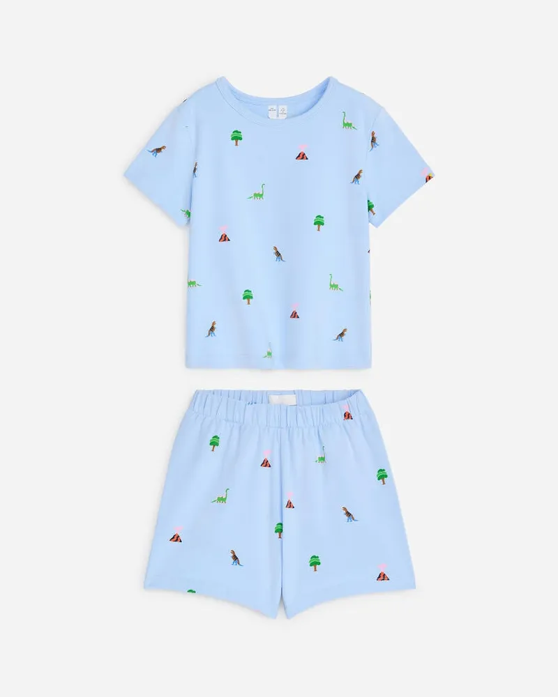 Arket Zweiteiliger Kurzer Pyjama Aus Jersey -Blau Blau