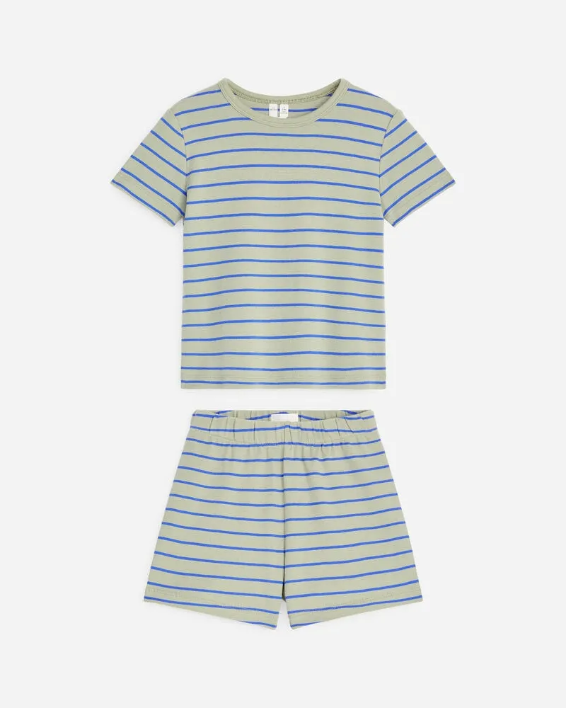 Arket Zweiteiliger Kurzer Pyjama Aus Jersey -Blau Blau