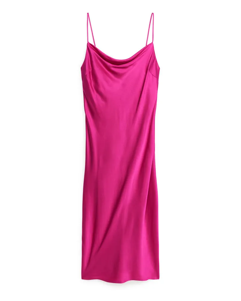 Arket Midi-Trägerkleid - Rosa Fuchsia