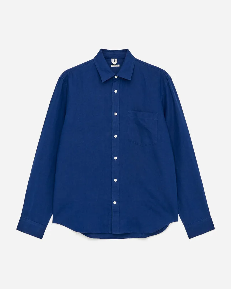 Arket Leinenhemd Mit Normaler Passform -Blau Blau