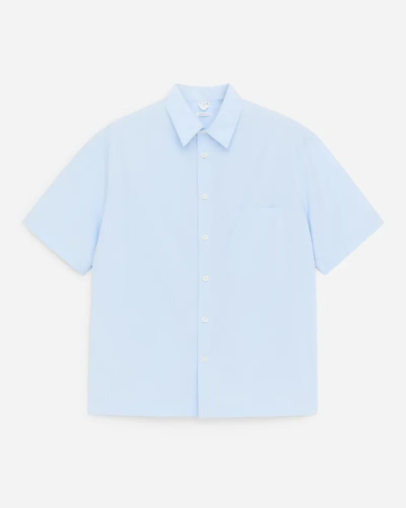 Arket Kurzarmhemd Aus Popeline -Blau Blau