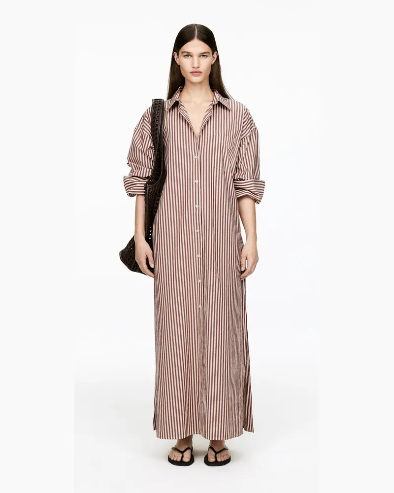 Arket Hemdkleid Aus Baumwolle -Braun Braun