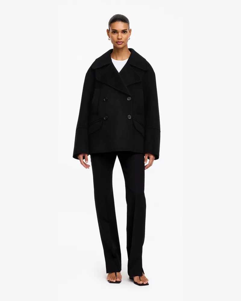 Arket Cabanjacke Aus Wollmischung -Schwarz Schwarz