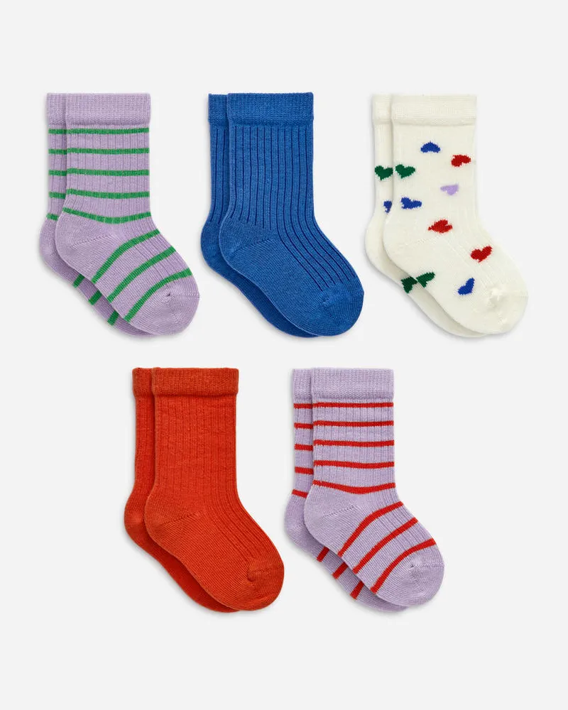 Arket 5 Paar Rippstricksocken Für Babys -Lila Lila
