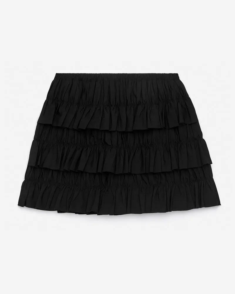 Arket Minirock Mit Rüschen -Schwarz Schwarz