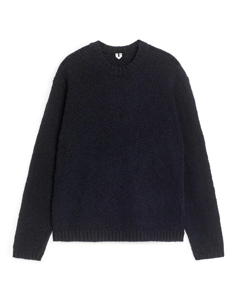 Arket Bändchengarn-Pullover - Schwarz Mattschwarz