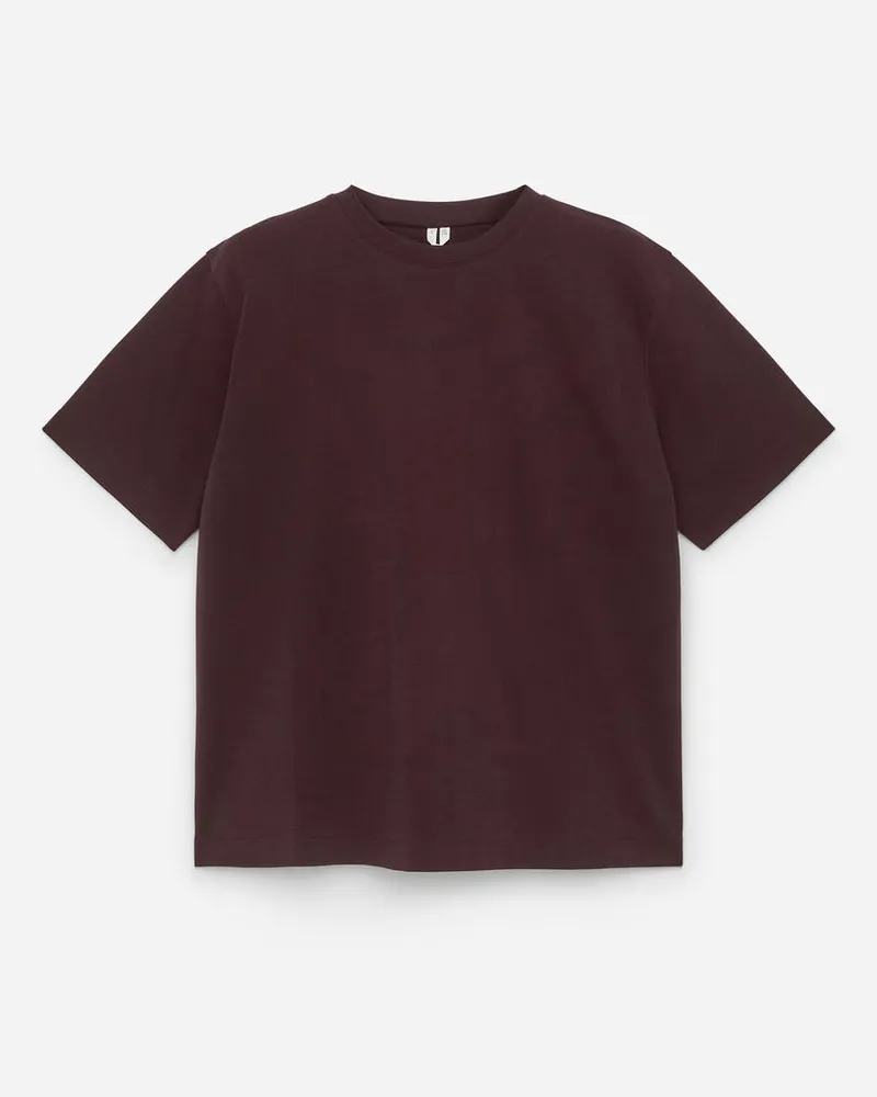 Arket Interlock-T-Shirt - Rot Dunkles