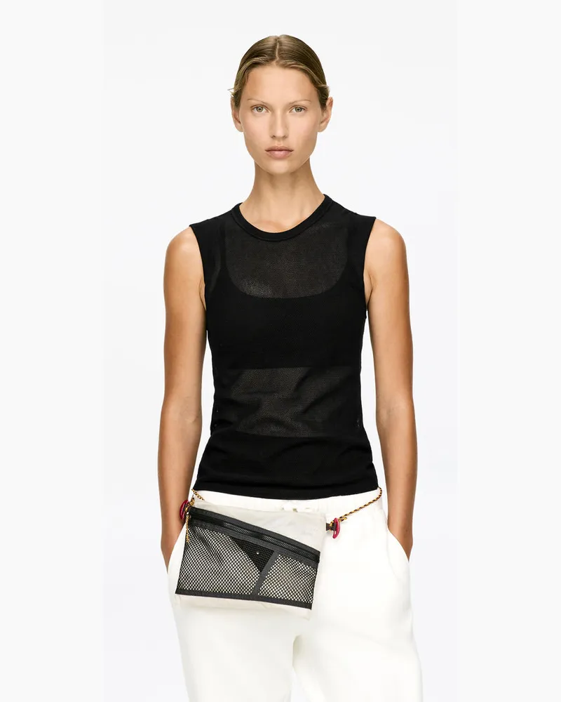 Arket Tanktop Aus Mesh -Schwarz Schwarz