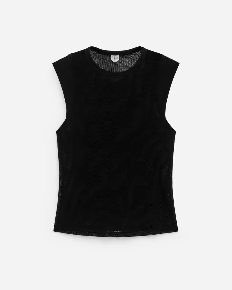 Arket Tanktop Aus Mesh -Schwarz Schwarz