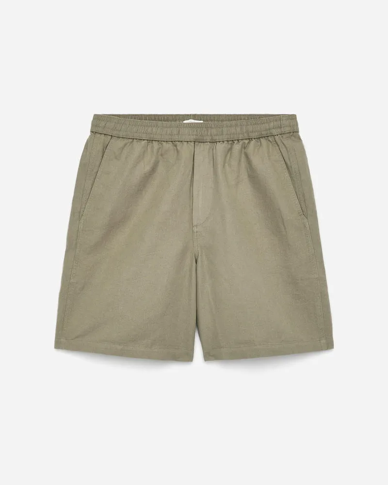 Arket Baumwoll-Leinen-Shorts Mit Schnürung -Grün Grün