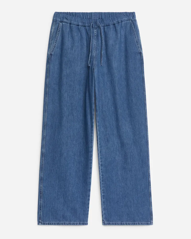 Arket Denimhose Mit Kordelzug - Blau Verwaschenes
