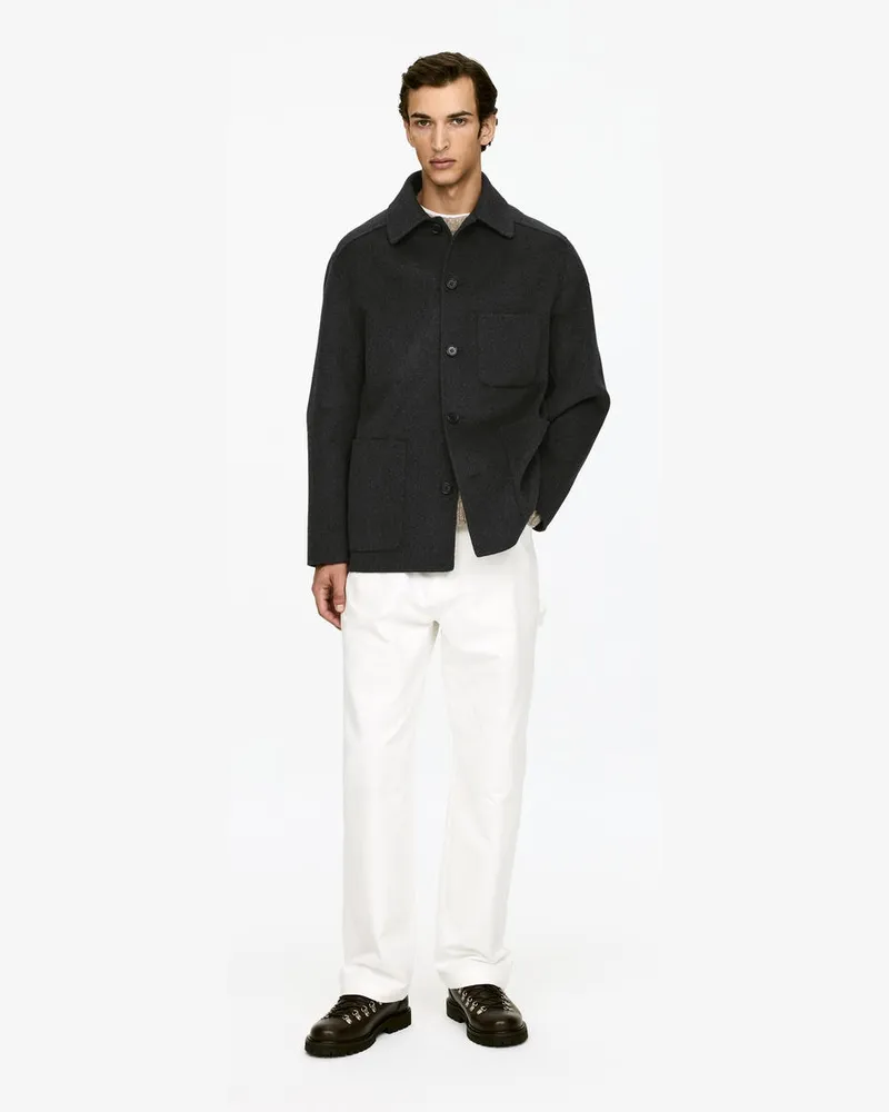 Arket Doubleface-Jacke Aus Wollmischung -Grau Grau