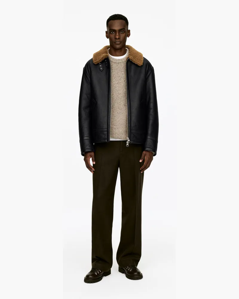 Arket Shearling-Jacke -Schwarz Schwarz