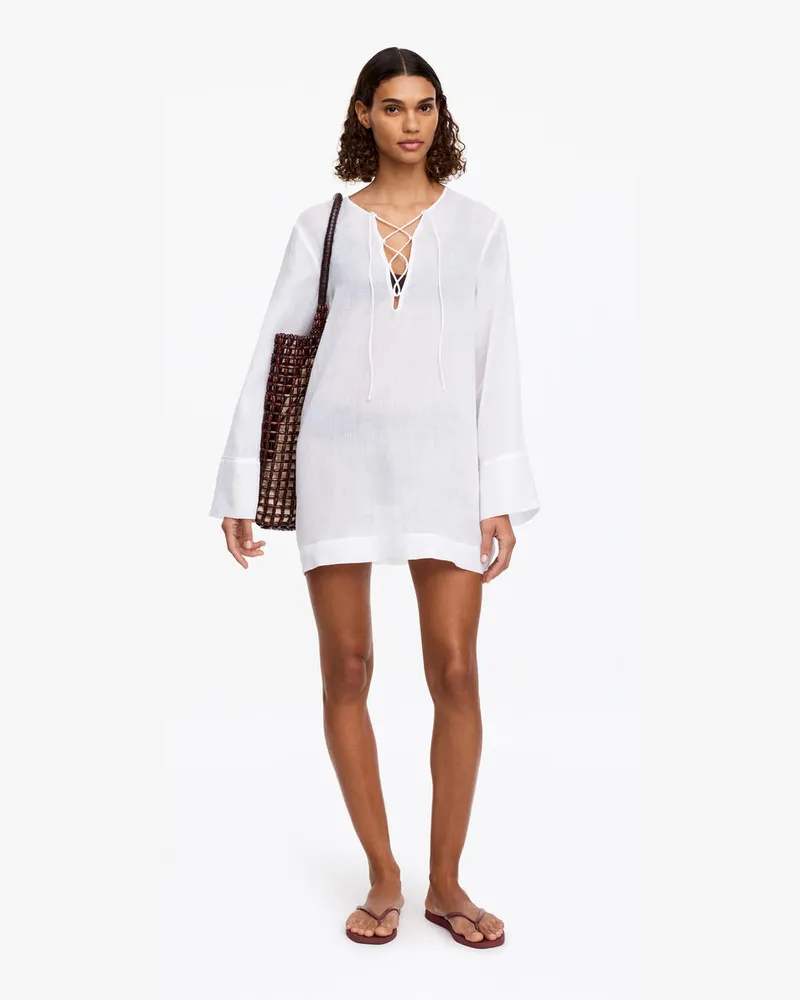 Arket Strandkleid Aus Ramie -Weiß Weiß