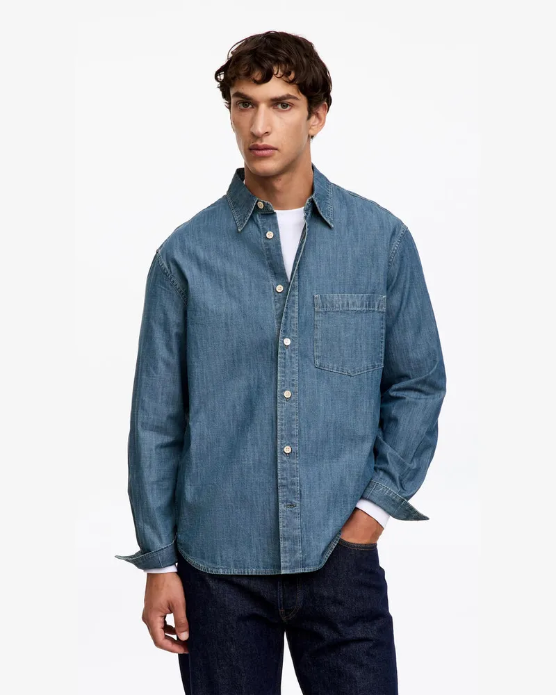 Arket Lockeres Jeanshemd -Blau Blau
