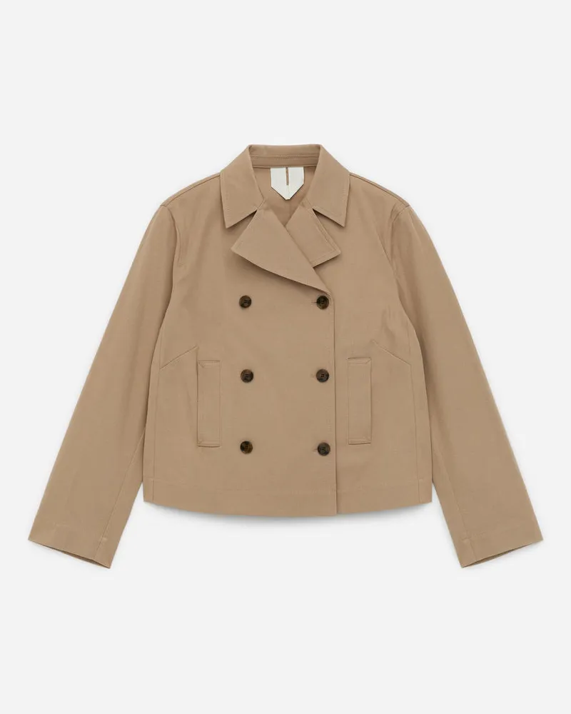 Arket Zweireihiger Baumwollblazer - Beige Beige