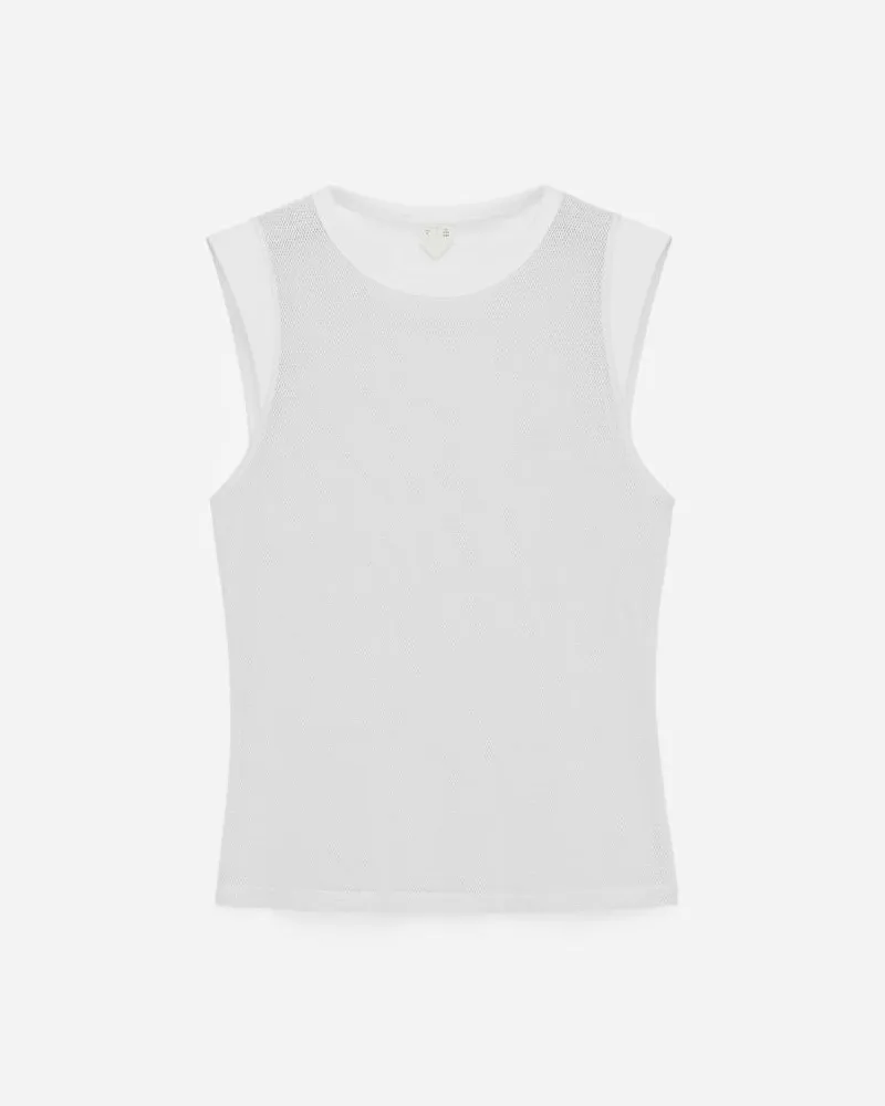 Arket Tanktop Aus Mesh -Weiß Weiß