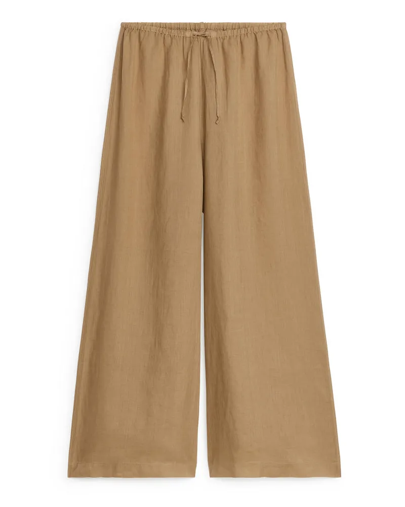 Arket Lockere Hose Mit Kordelzug - Beige Beige