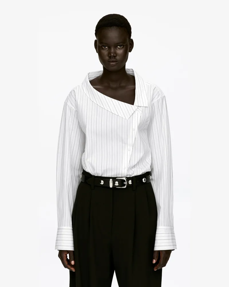 Arket Baumwollbluse Im Deconstructed-Look -Weiß Weiß