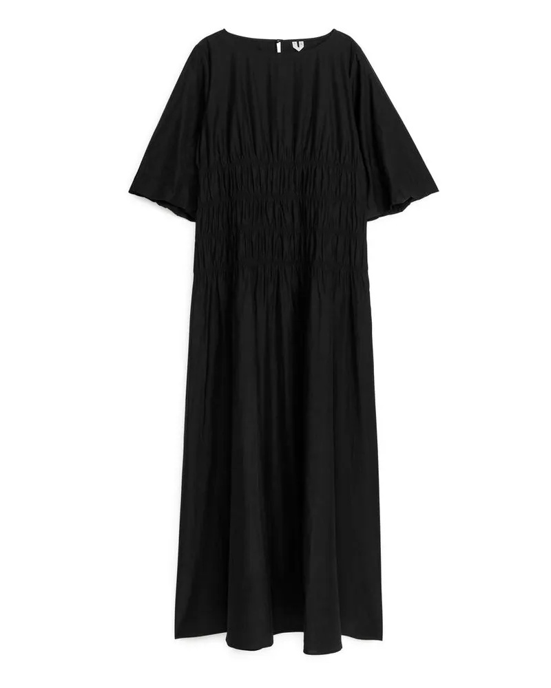 Arket Kurzärmliges Maxikleid - Schwarz Schwarz