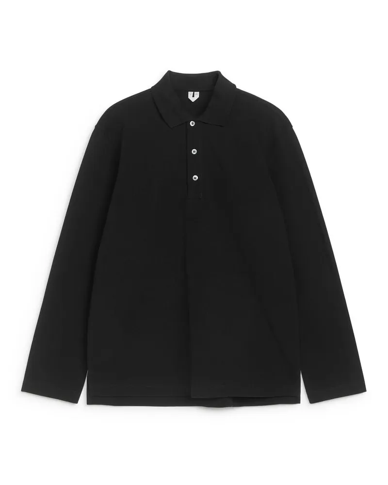 Arket Pikee-Poloshirt - Schwarz Schwarz