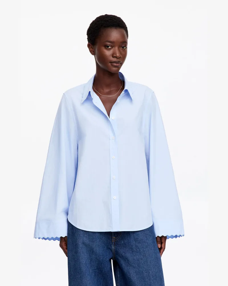 Arket Hemd Mit Bogenkante -Blau Blau