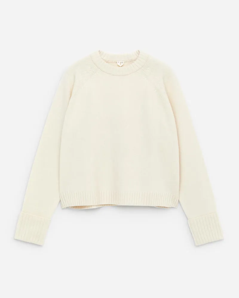Arket Wollpullover Mit Umgeschlagenen Ärmeln -Weiß Weiß