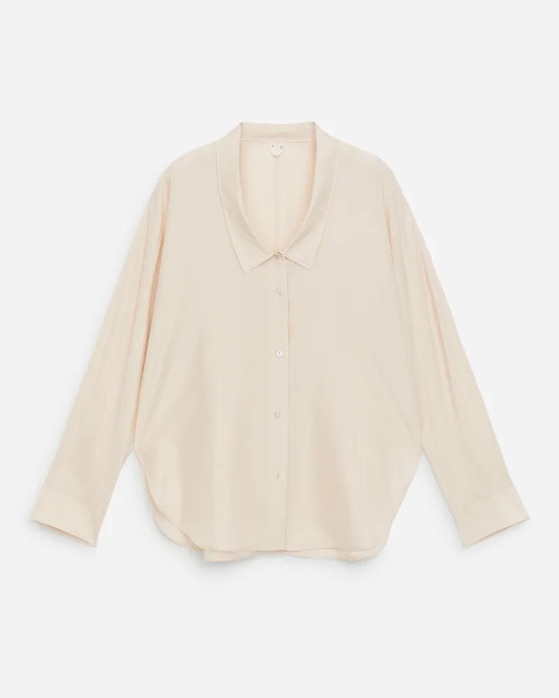 Arket Seidenbluse Mit U-Ausschnitt -Weiß Weiß