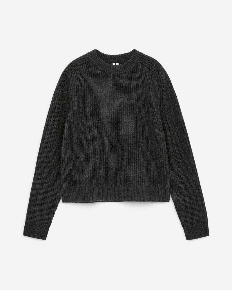 Arket Pullover Aus Merinowolle - Grau Dunkelgrau