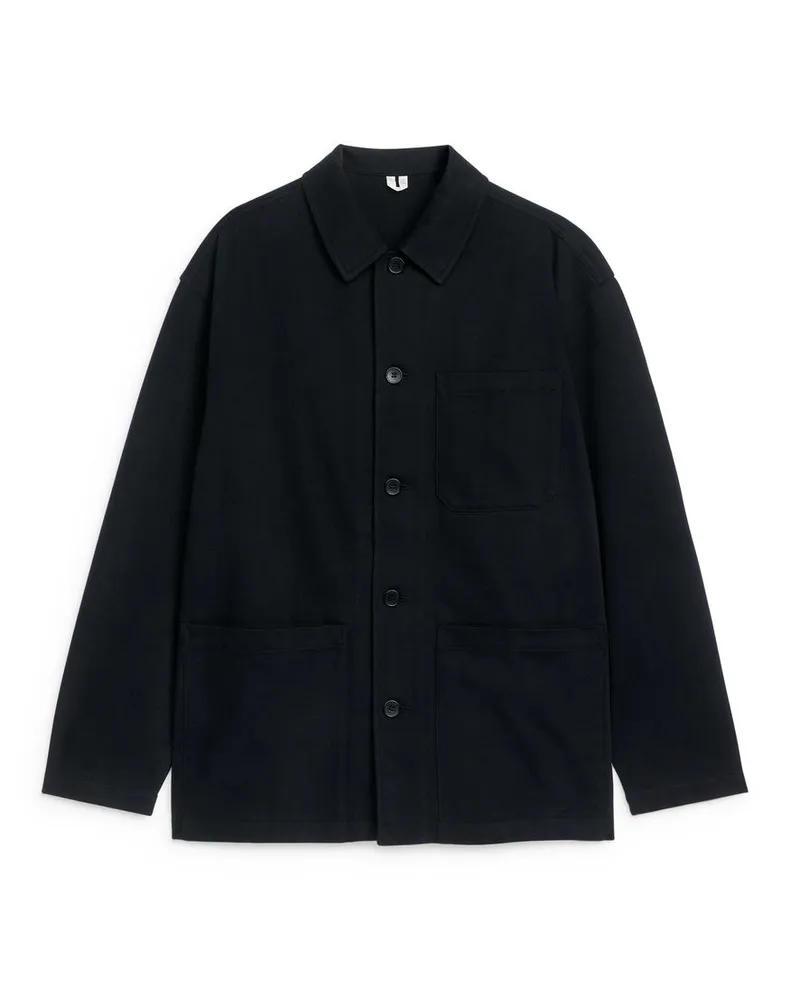 Arket Overshirt Aus Baumwolle Und Lyocell - Blau Dunkelblau