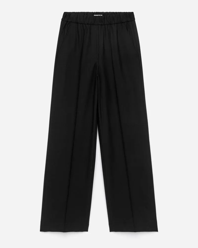 Arket Elegante Hose Mit Elastikbund -Schwarz Schwarz