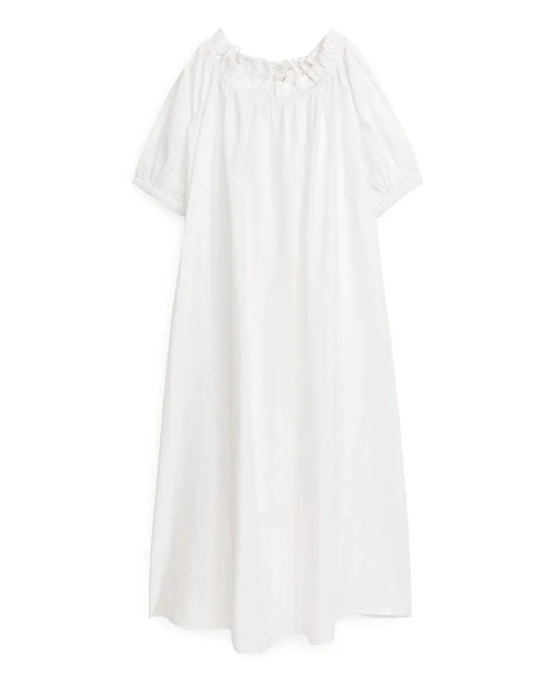 Arket Off-Shoulder-Maxikleid - Weiß Weiß