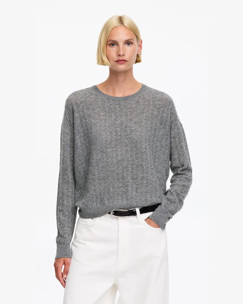 Arket Zopfstrickpullover Aus Reinem Kaschmir -Grau Grau