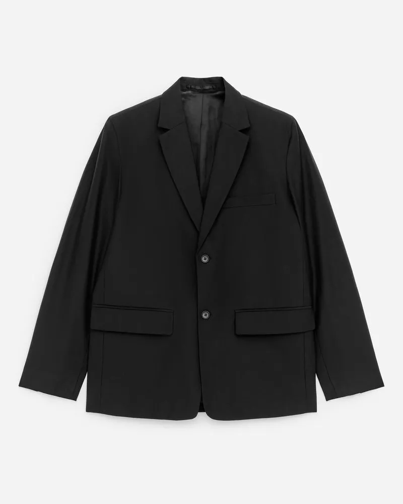 Arket Blazer Aus Wolle Und Baumwolle -Schwarz Schwarz