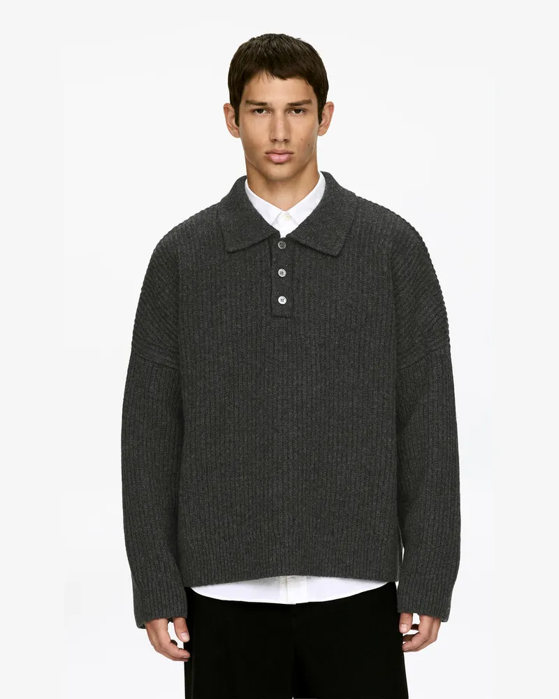 Arket Polopullover Aus Wolle -Grau Grau