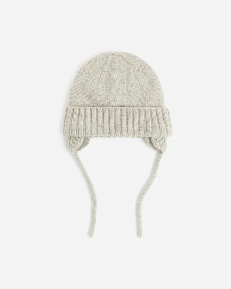 Arket Beanie Aus Noppenwollmischung Mit Ohrenklappen -Weiß Weiß