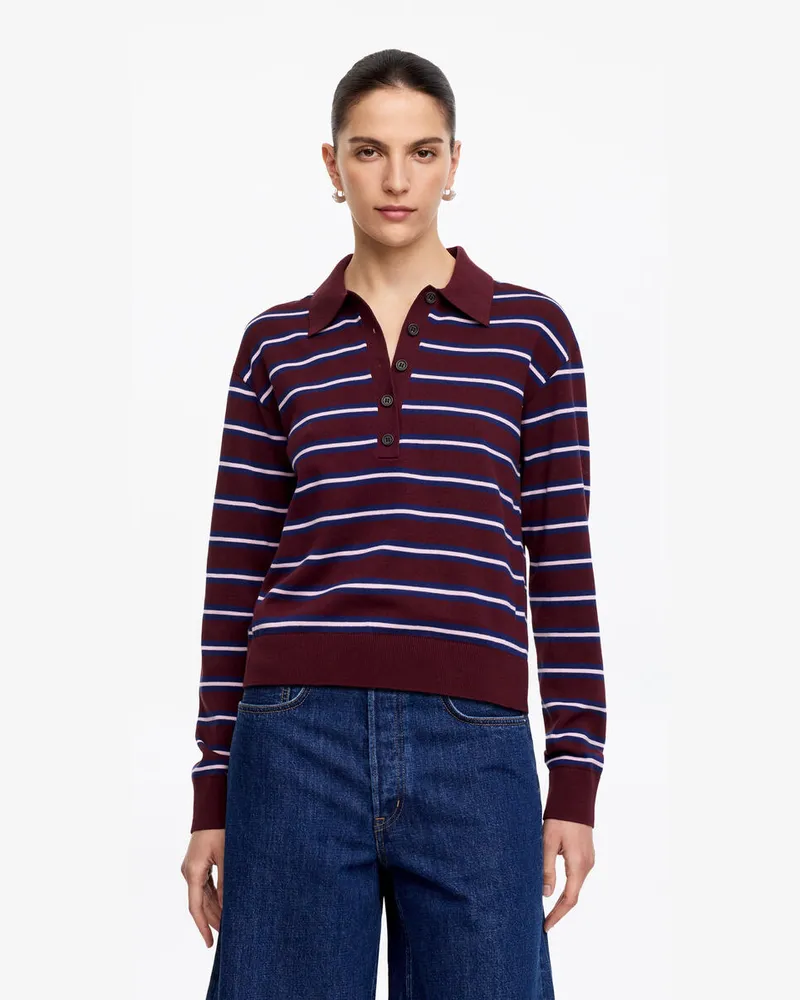 Arket Gestricktes Poloshirt -Rot Rot